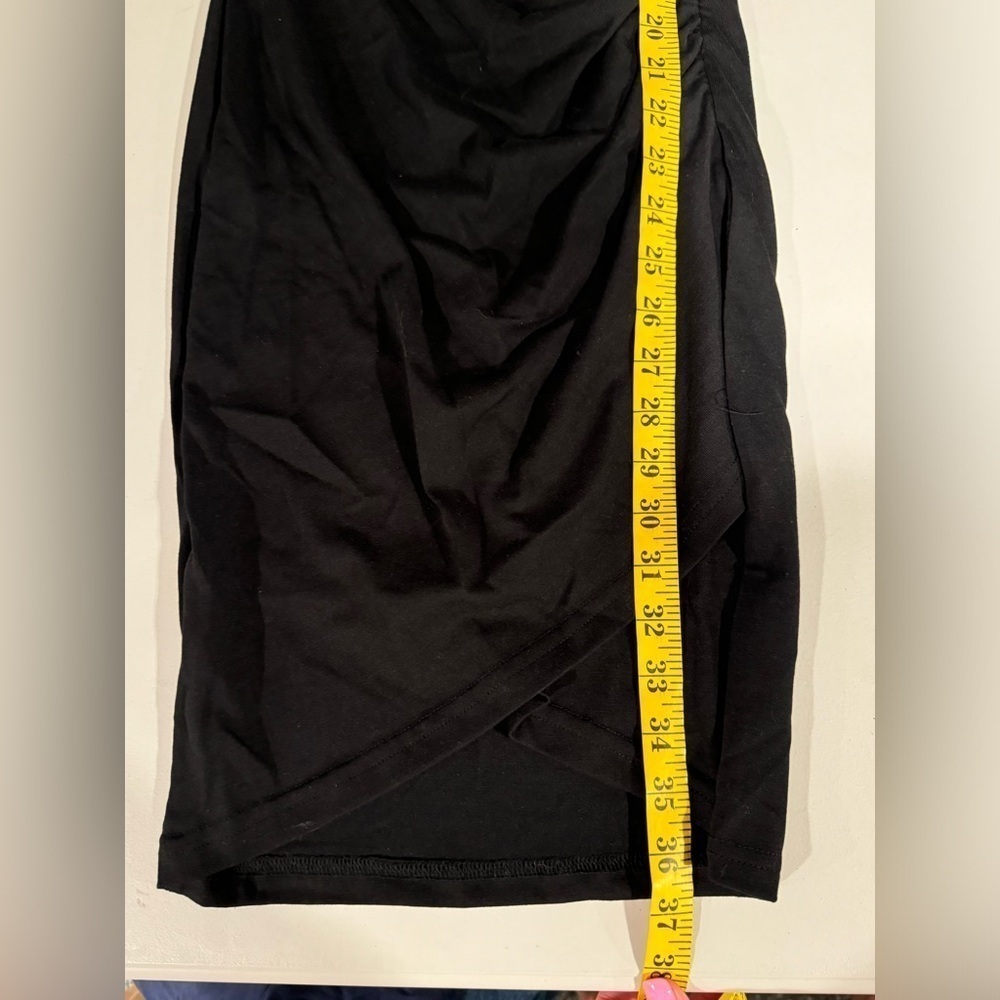 Treasure & Bond Black Dress with Side Ruching, Size XS - Picture 8 of 9